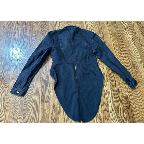 Vintage Miller Stockman Womens Black Denim Jacket Tuxedo Tails Sz XS 100% Cotton - Picture 6 of 6